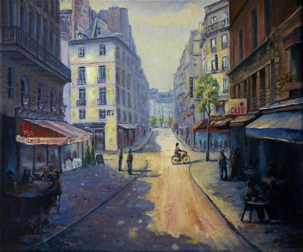 Rue Mazarine, Paris france painting by fred marsh