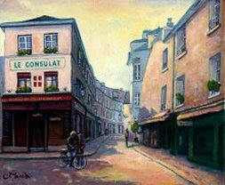 Rue Norvins montmartre, paris france Original painting