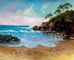 Painting Red Rock beach sydney australia art
