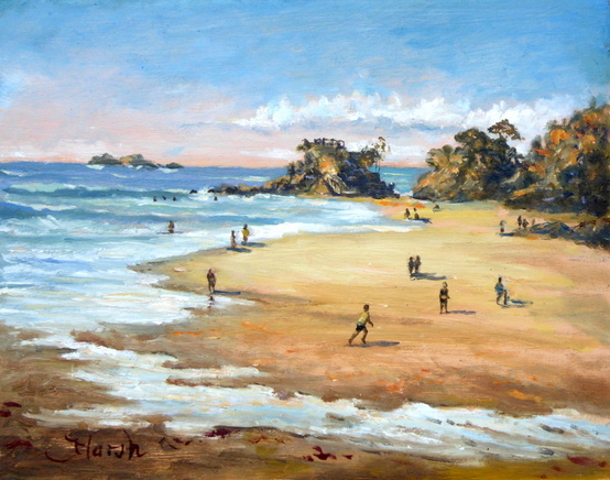 wategos beach byron bay, original painting