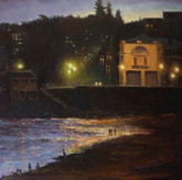 Coogee beach sydney asutralia in the evening oil painting 