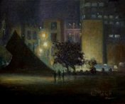 The domain sydney at night oil painting by fred marsh