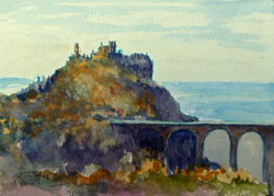 painting of eze near nice south of france