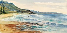 Painting of Coledale beach looking south, Sydney Australia