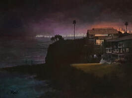 Night Noance​ Painting at night conveys a sense of mystery  art sydney australia