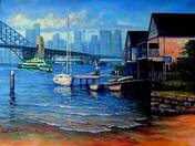 Painting Lavender Bay Boathouse, Sydney Australia