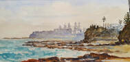 Painting of Coledale beach looking south, Sydney Australia