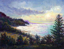 wombarra beach painting  looking to scarborough,  near sydney australia