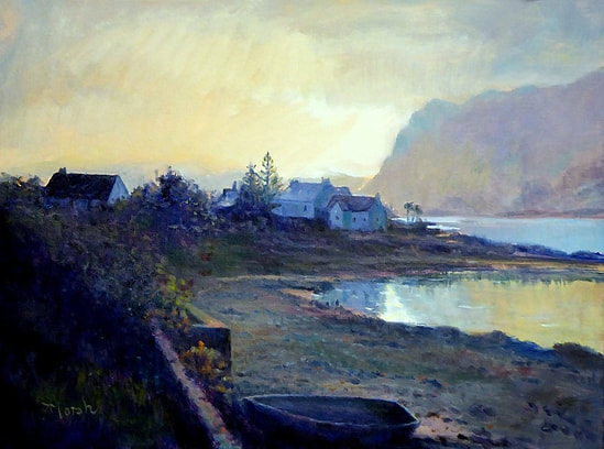 Painting Plockton Scotland in the early morning