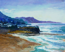 sharkies beach painting coledale near sydney australia